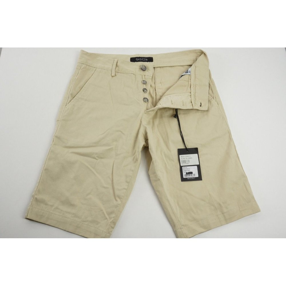 New Basicon Cerrus Men's US 28 Sand Beige Twill Flat Front Button Fly Shorts - Picture 5 of 8
